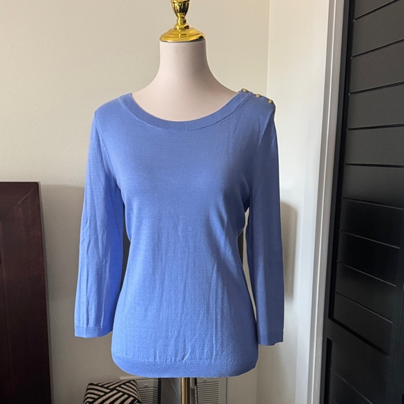 Talbots Light Blue Crew Neck Sweater - Picture 1 of 5